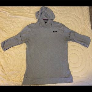Grey Nike Dri-Fit long sleeve hoodie